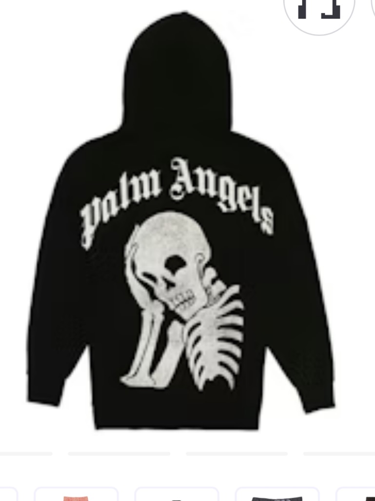 100% Authentic Palm Angels Thinking Skull Black Hoodie Sweatshirt M $510
